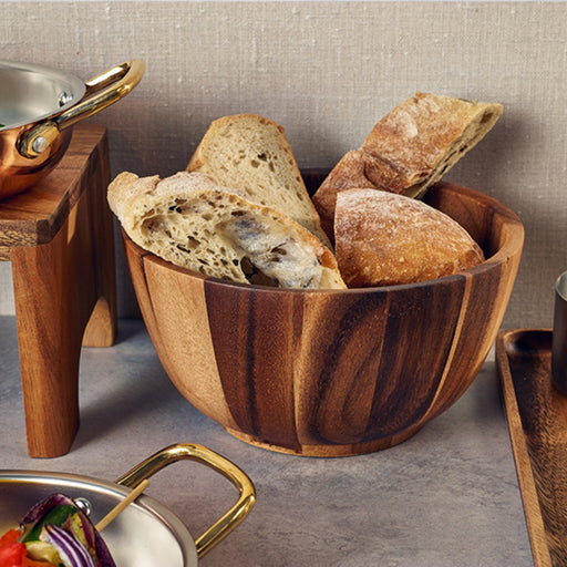 Genware Acacia Wood Serving Bowl 25cm x 12cm - Lighting.co.za