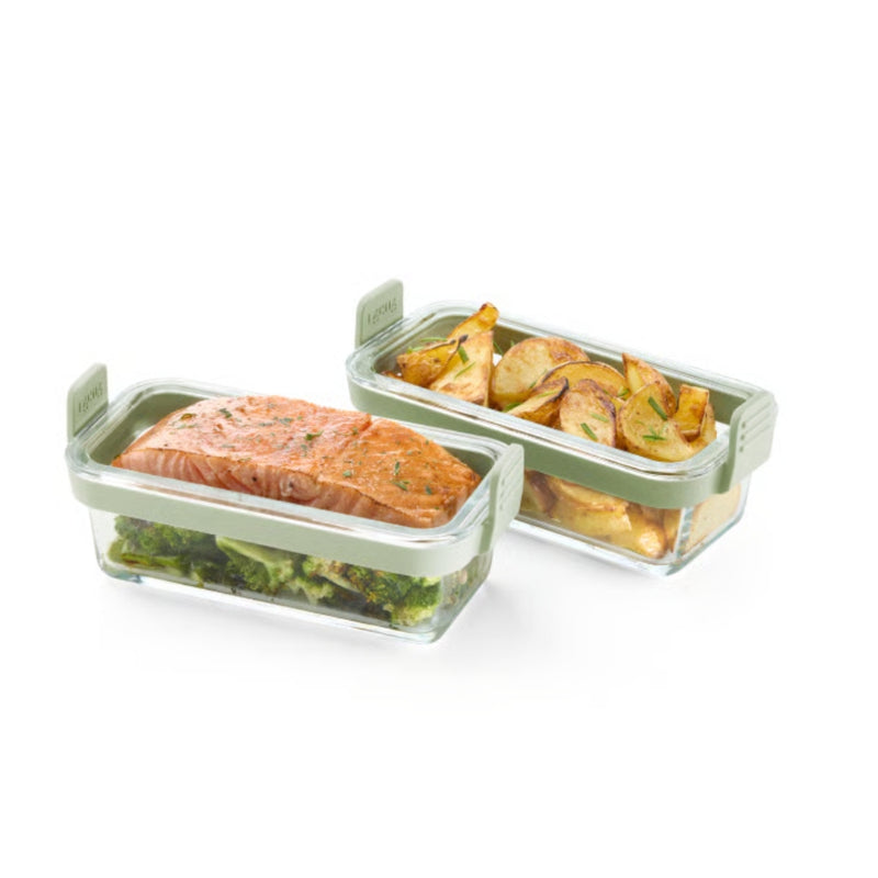Lekue Air Fryer Dual Rectangular Glass Dishes Set of 2