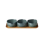 Aida RAW Organic Bowl Set with Teak Board Set of 3 Bowls - Lighting.co.za