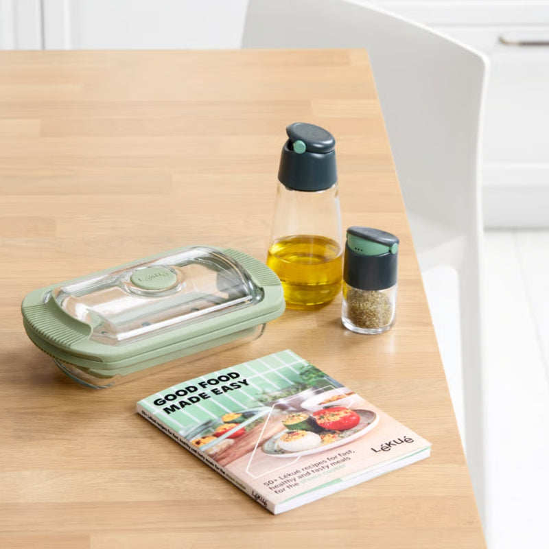 Lekue Glass Steam Cooker 2p with Tray & Recipe Book 750 ml