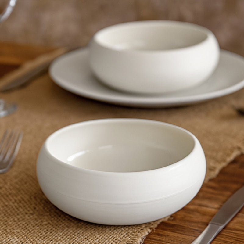 Ariane Organic White Nest Bowl 12 cm Fine Porcelain Set of 12 - Lighting.co.za
