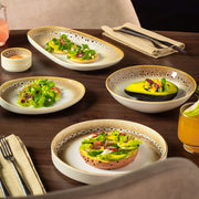 Ariane Jaguar Upala Plate 27.4 x 15 cm Fine Porcelain Set of 6 - Lighting.co.za