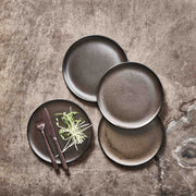 Aida RAW Lunch Plate Metallic Brown Handmade Stoneware 23cm Set of 6 - Lighting.co.za