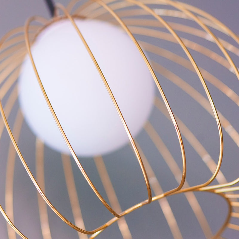 Memory Black Or Gold Cage Wire Pendant Light 3 Sizes - Lighting.co.za