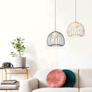 Memory Black Or Gold Cage Wire Pendant Light 3 Sizes - Lighting.co.za