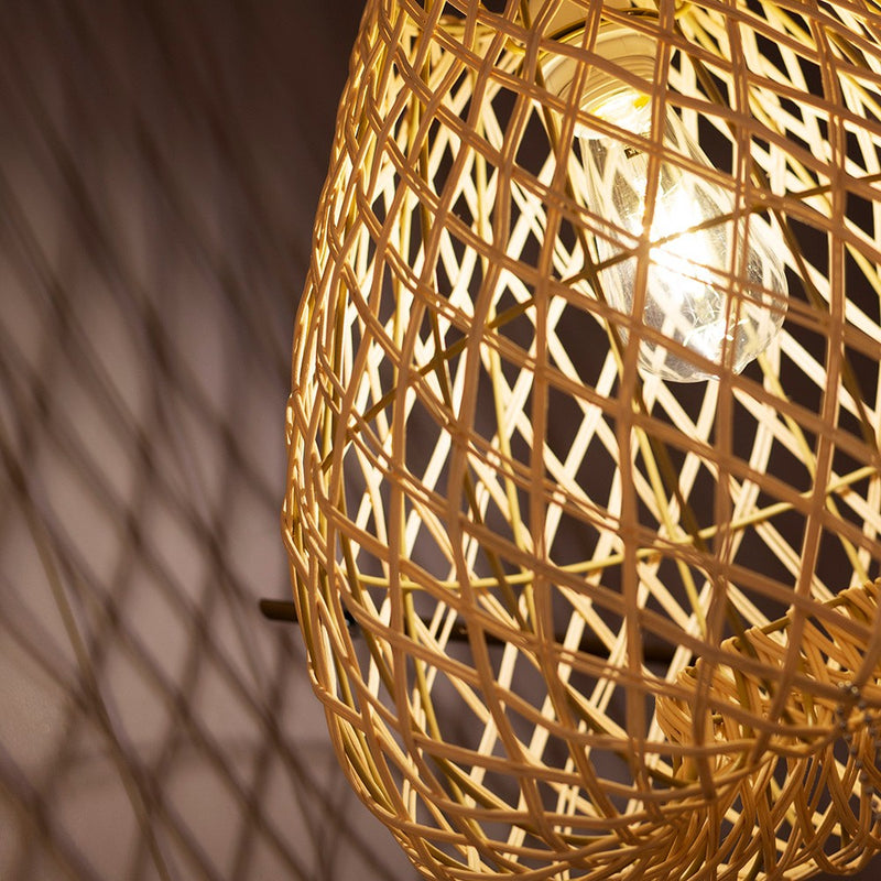 Albert Natural or Black Rattan Pendant Light - Lighting.co.za