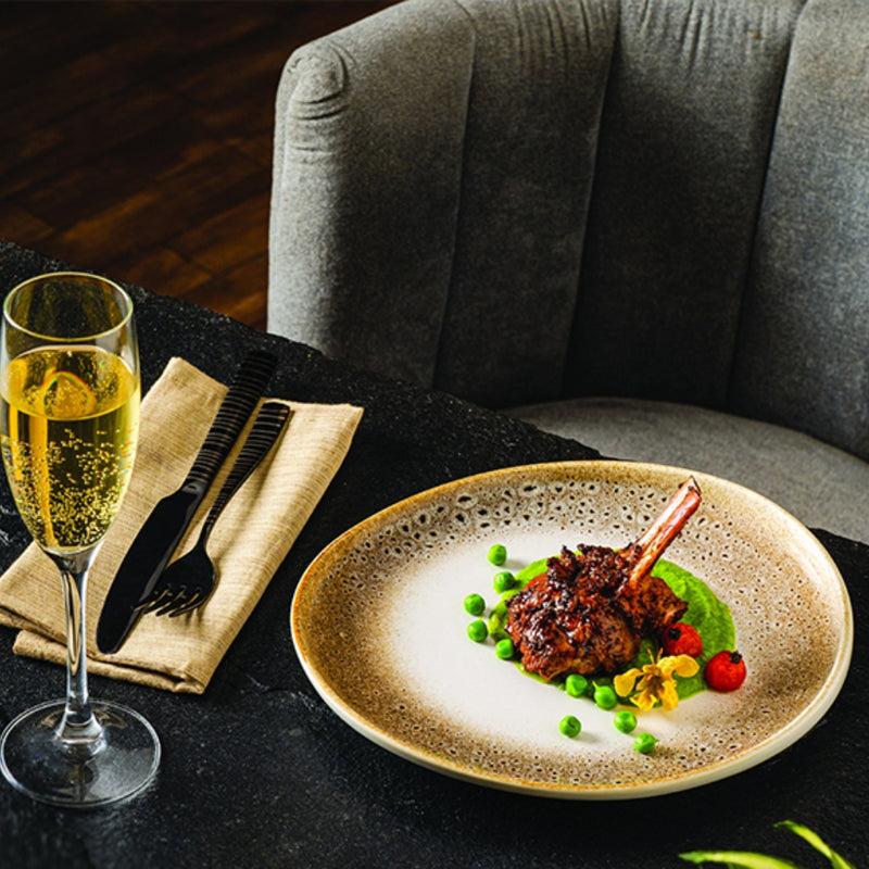 Ariane Jaguar Elevated Oval Plate Outside 18.7 cm Fine Porcelain Set of 6 - Lighting.co.za