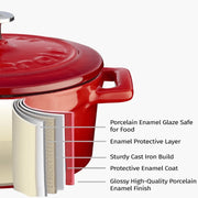LAVA Enameled Cast Iron Round Casserole 24 cm 4.49L - Lighting.co.za