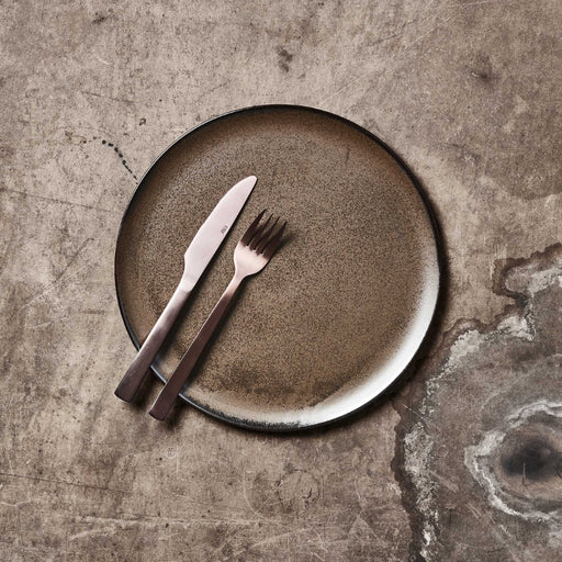 Aida RAW Dinner Plate Metallic Brown Handmade Stoneware 28cm Set of 6 - Lighting.co.za