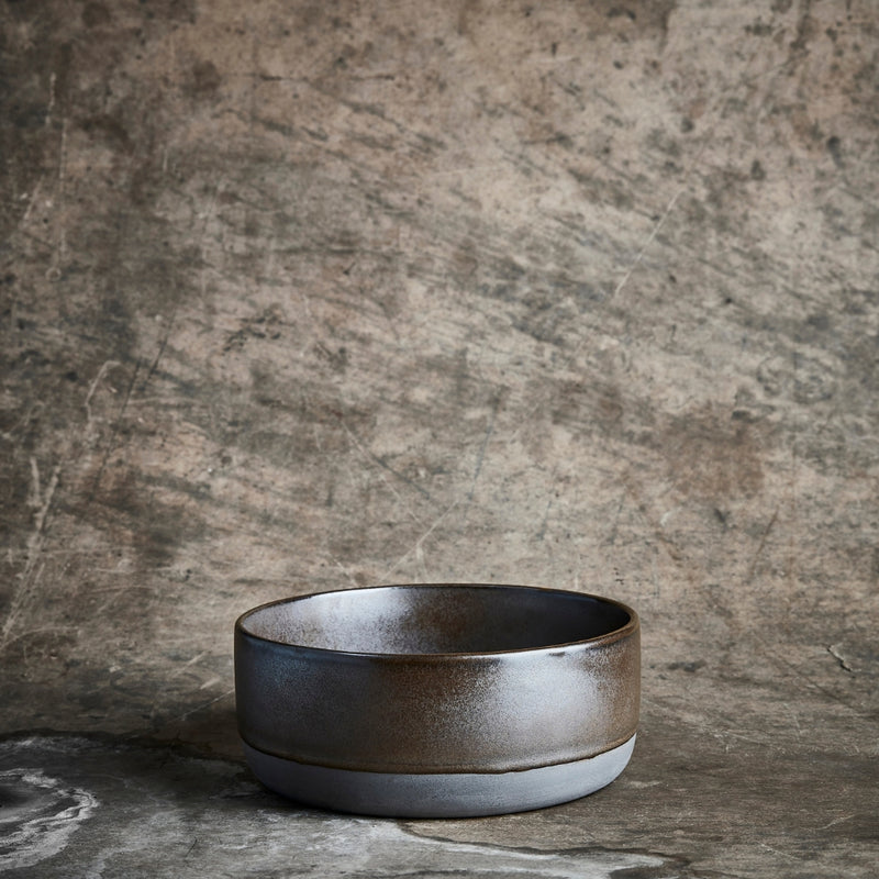 Aida RAW Metallic Brown Handmade Stoneware High Bowl 19.5cm Set of 4 - Lighting.co.za