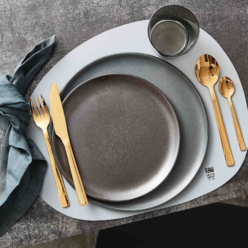 Aida RAW Lunch Plate Metallic Brown Handmade Stoneware 23cm Set of 6 - Lighting.co.za