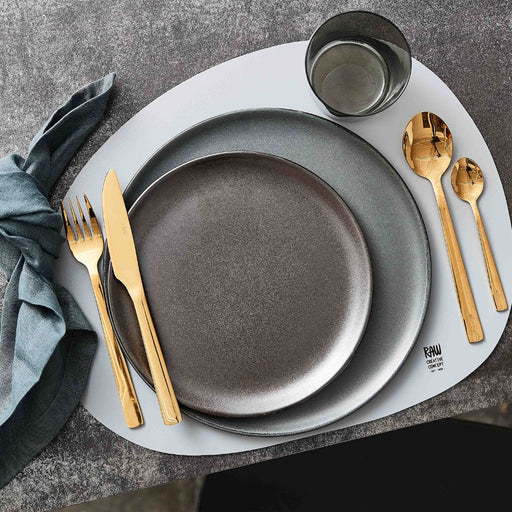 Aida RAW Lunch Plate Metallic Brown Handmade Stoneware 23cm Set of 6 - Lighting.co.za