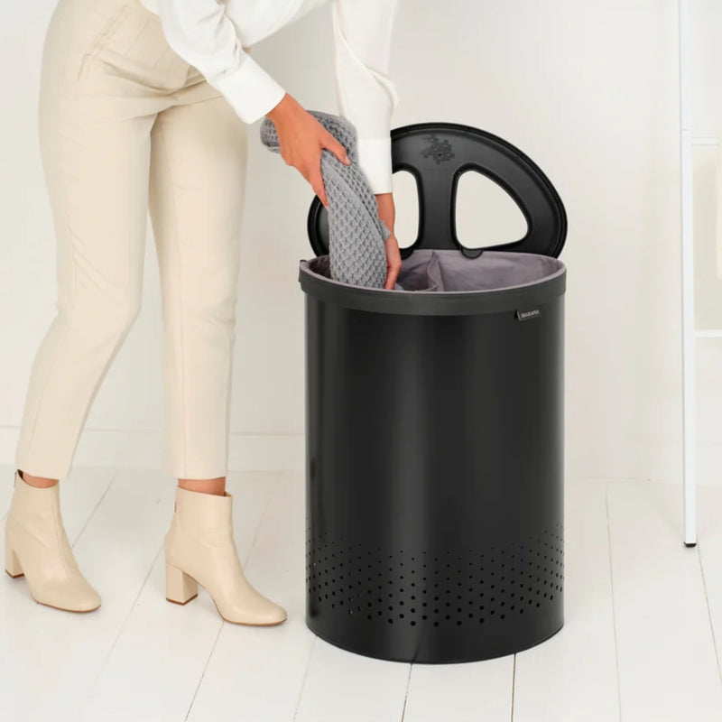 Brabantia Selector Laundry Bin 55L with Dark Grey Lid - Lighting.co.za
