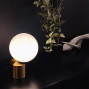 45 Degree Brass | Black | Silver and Opal Glass Table Lamp - Lighting.co.za