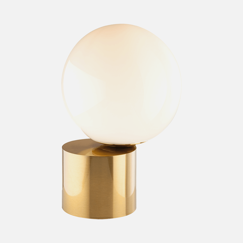 45 Degree Brass | Black | Silver and Opal Glass Table Lamp - Lighting.co.za