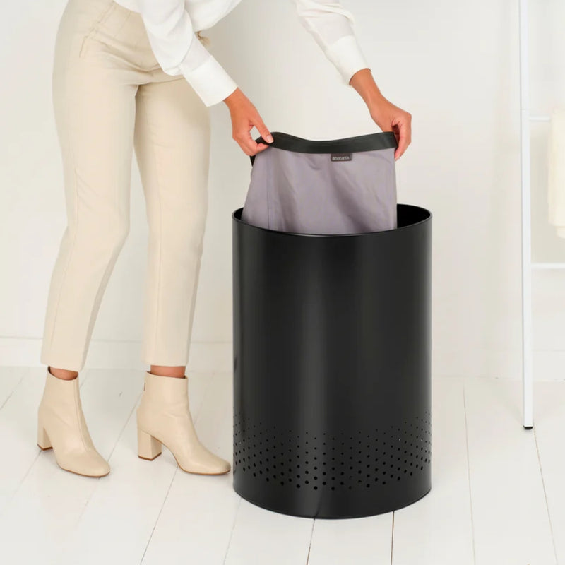 Brabantia Selector Laundry Bin 55L with Dark Grey Lid - Lighting.co.za