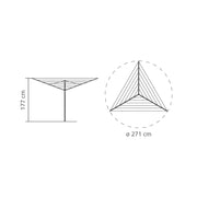 Brabantia Compact 3-Arm Rotary Dryer 30m with Ground Tube - Lighting.co.za