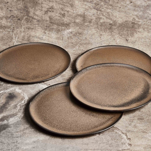 Aida RAW Dinner Plate Metallic Brown Handmade Stoneware 28cm Set of 6 - Lighting.co.za