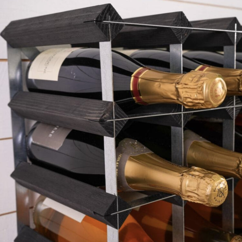 Swedish Wine Rack Dark Pine Wooden Wine Rack - Lighting.co.za