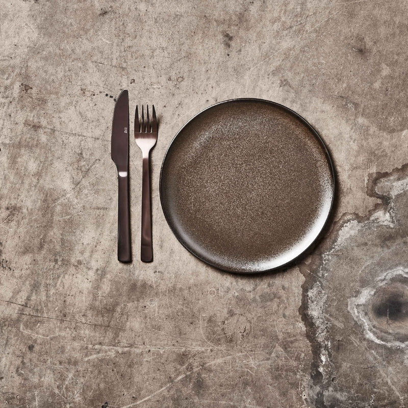 Aida RAW Lunch Plate Metallic Brown Handmade Stoneware 23cm Set of 6 - Lighting.co.za