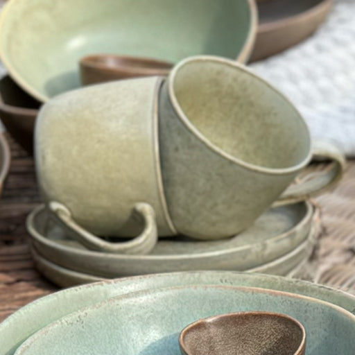 Nova Earth Limestone Saucer 15 cm Set of 6 - Lighting.co.za
