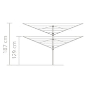 Brabantia Lift-O-Matic 4-Arm Rotary Dryer 50m with Adjustable Height - Lighting.co.za