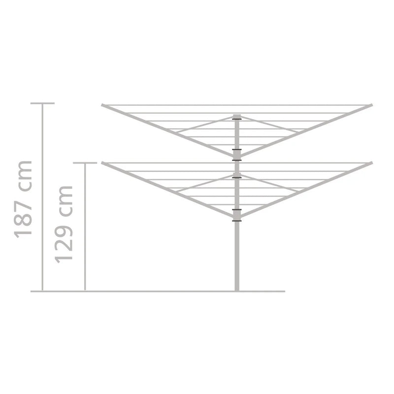 Brabantia Lift-O-Matic 4-Arm Rotary Dryer 50m with Adjustable Height - Lighting.co.za