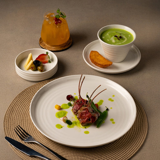 Ariane Artisan Ivory Coupe Plate 21 cm Fine Porcelain Set of 12 - Lighting.co.za