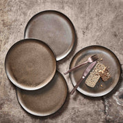 Aida RAW Dinner Plate Metallic Brown Handmade Stoneware 28cm Set of 6 - Lighting.co.za