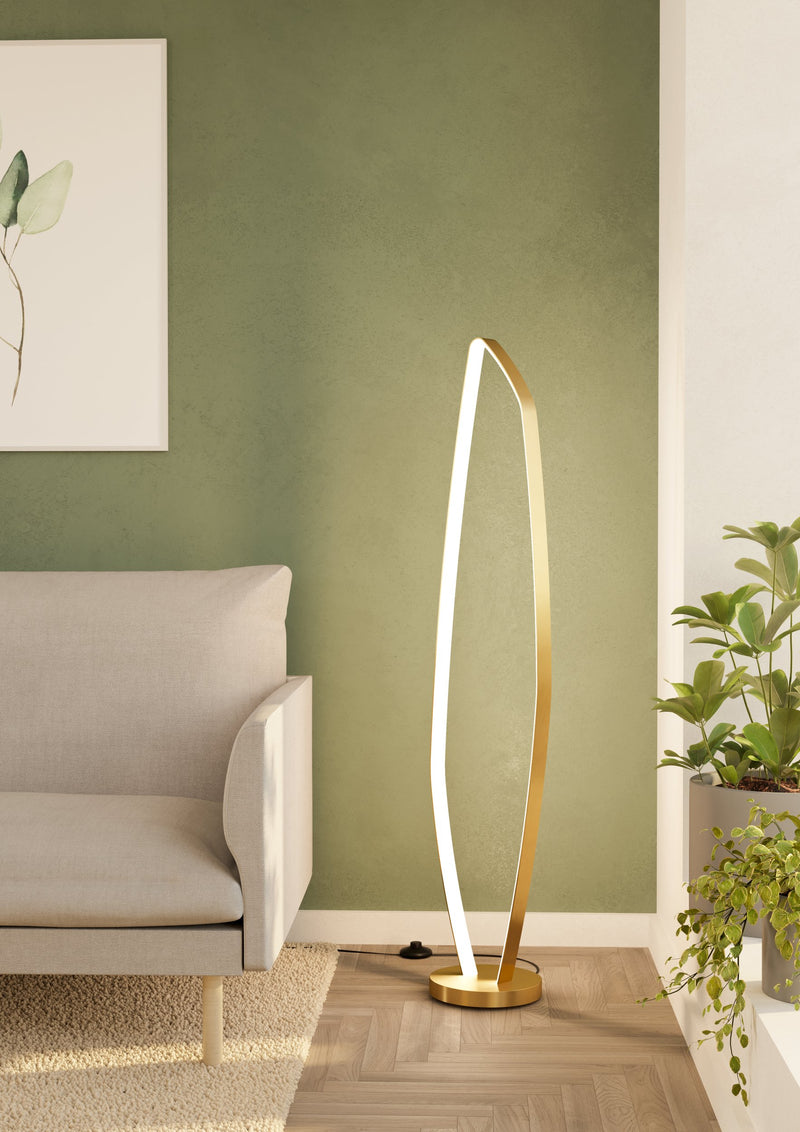 Vallerosa Brushed Brass LED Floor Lamp - Lighting.co.za