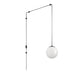 Rondo Black and Opal Round Glass Pendant Light with In-line Switch - Lighting.co.za