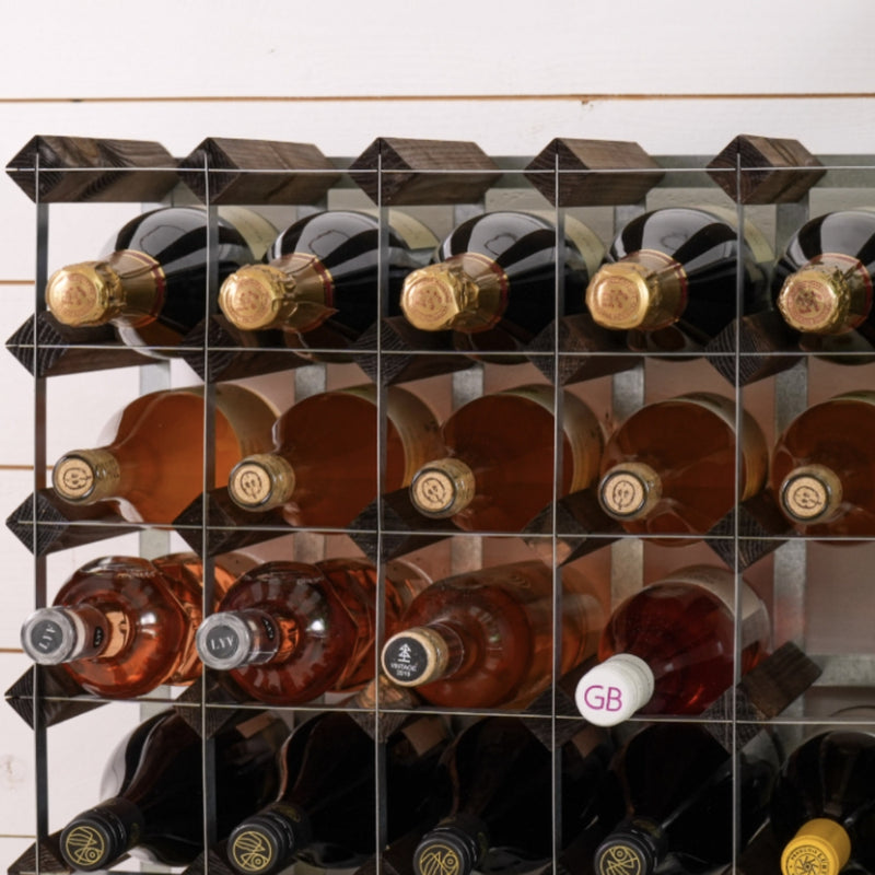 Swedish Wine Rack Dark Pine Wooden Wine Rack - Lighting.co.za
