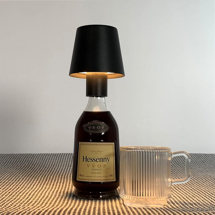 Portable and Rechargeable Black or White Bottle Topper Lamp - Lighting.co.za