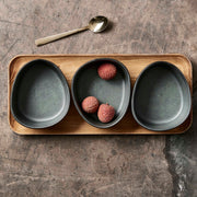 Aida RAW Organic Bowl Set with Teak Board Set of 3 Bowls - Lighting.co.za