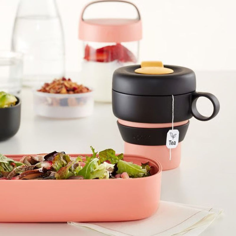 Lekue Mug To Go 350ml Grey Pink