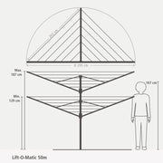 Brabantia Lift-O-Matic 4-Arm Rotary Dryer 50m Anthracite - Lighting.co.za
