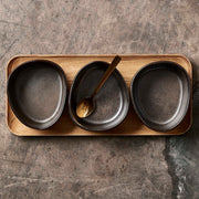 Aida RAW Organic Bowl Set with Teak Board Set of 3 Bowls - Lighting.co.za