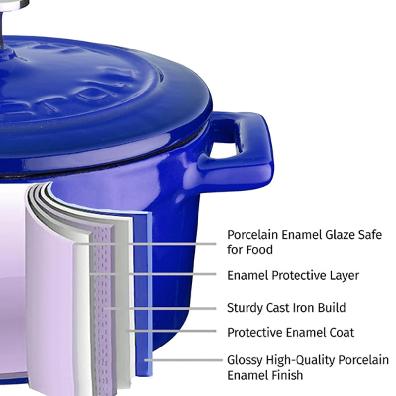 LAVA Enameled Cast Iron Round Casserole 24 cm 4.49L - Lighting.co.za