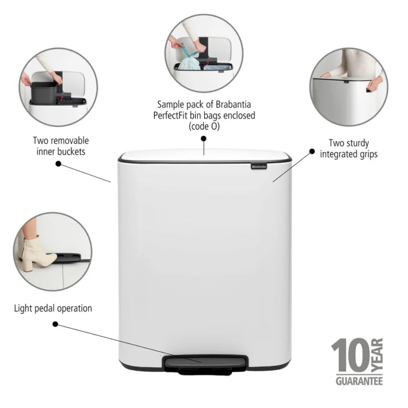 Brabantia Bo Pedal Bin 2x30L - Lighting.co.za