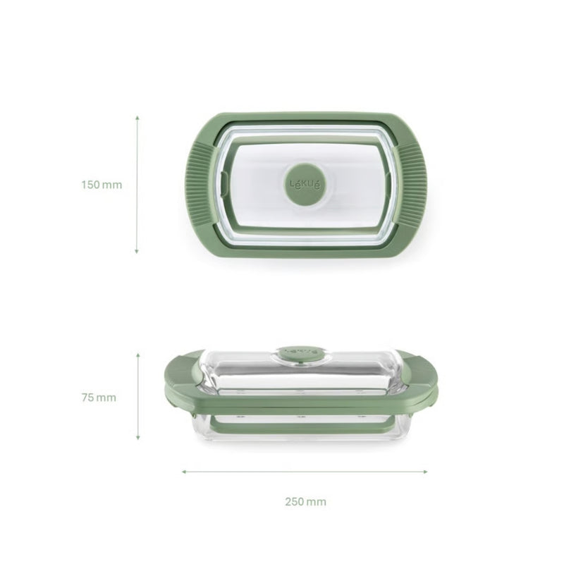 Lekue Glass Steam Cooker 2p with Tray & Recipe Book 750 ml
