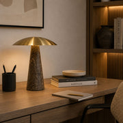 Adira Marble and Gold Dome Shade LED Table Lamp - Table Lamp - Lighting.co.za