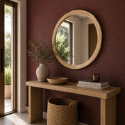 Adore Solid Oak Wood Round Mirror 3 Sizes - Mirror - Lighting.co.za
