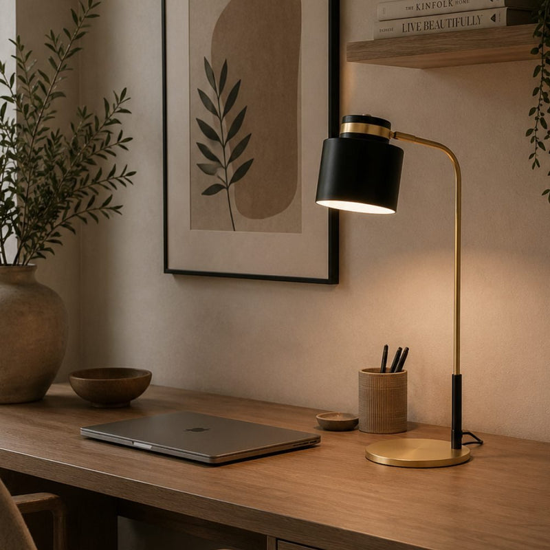 Alex Black and Gold Desk Lamp - Table Lamp - Lighting.co.za