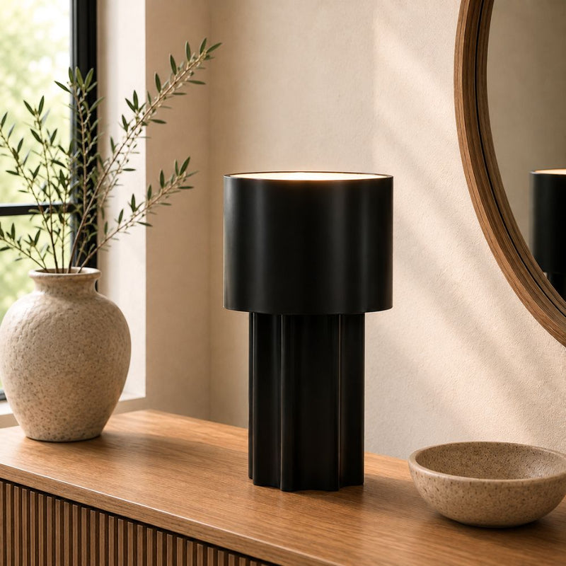 Alora Scallop Green | Rust | Black Metal Table Lamp - Table Lamp - Lighting.co.za