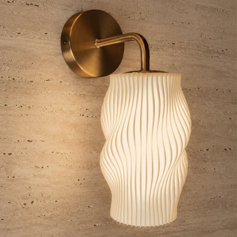 Alouette Brass Sculptural White Shade Wall Light - Indoor Wall Light - Lighting.co.za