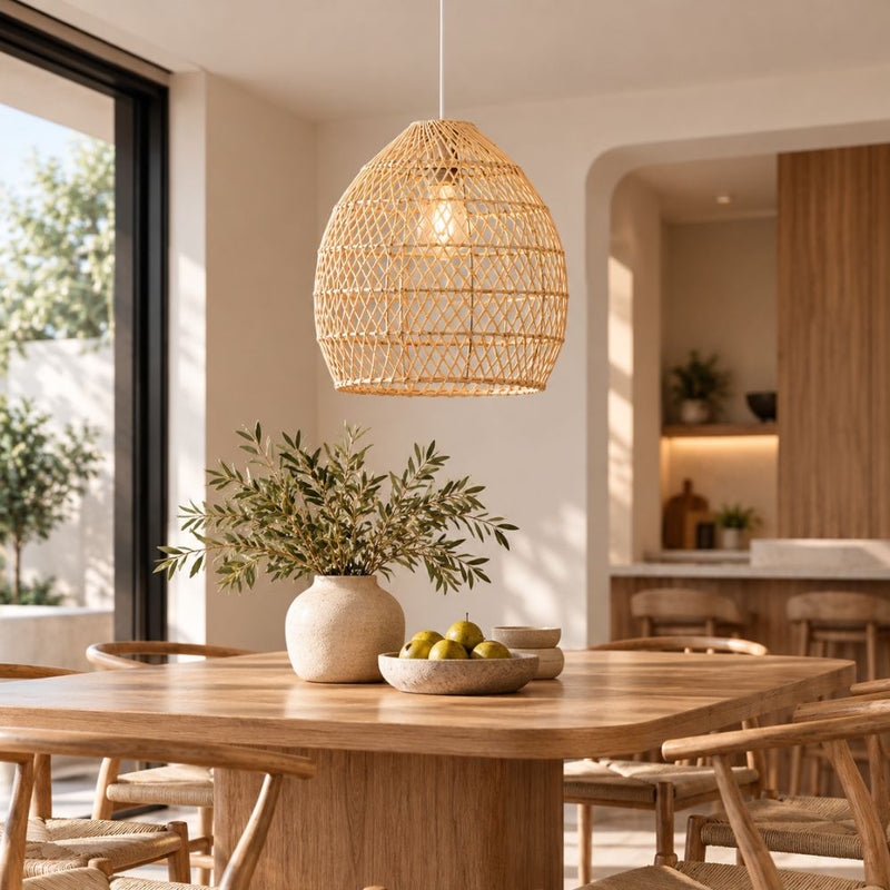Amani Dome Natural Rattan Pendant Light