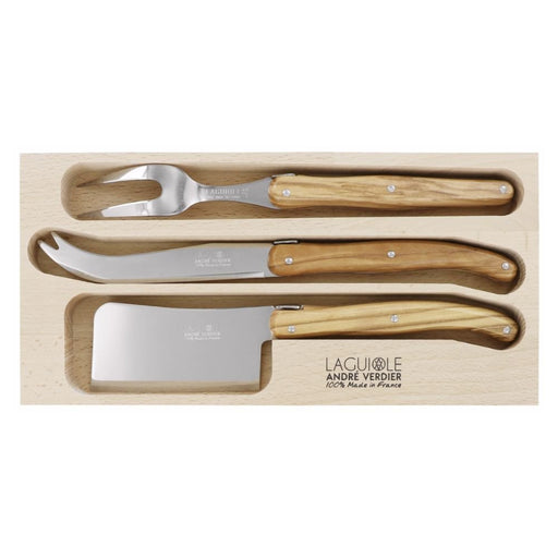 Andre Verdier Cheese 3 Piece Set Olive Wood - Cheese Knife - Lighting.co.za