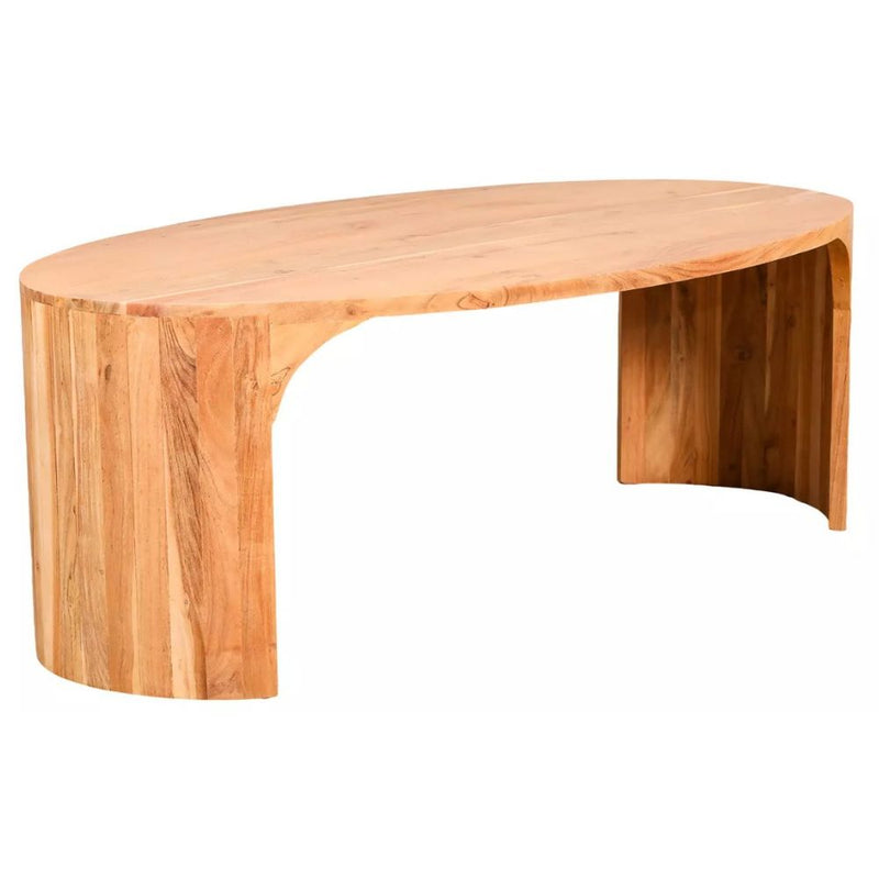 Aria Oval Natural Acacia Wood Coffee Table
