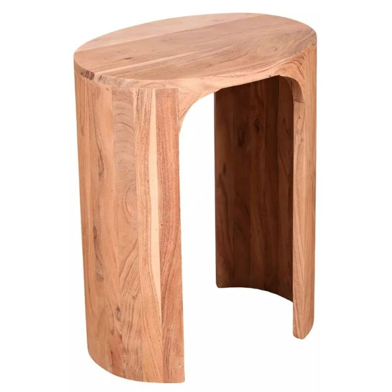 Aria Oval Natural Acacia Wood Side Table