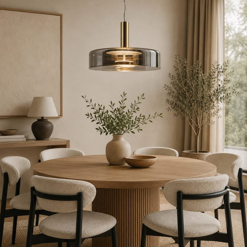 Arlo Smoke or Amber Glass and Gold CCT LED Pendant Light - Pendant Light - Lighting.co.za